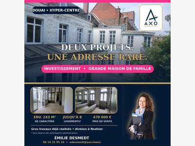 Vente immeuble de rapport 243m² hyper centre Douai