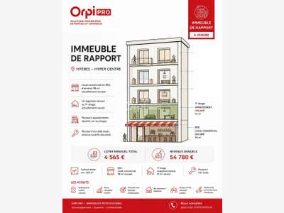 Vente immeuble de 265m² à Hyères centre dynamique