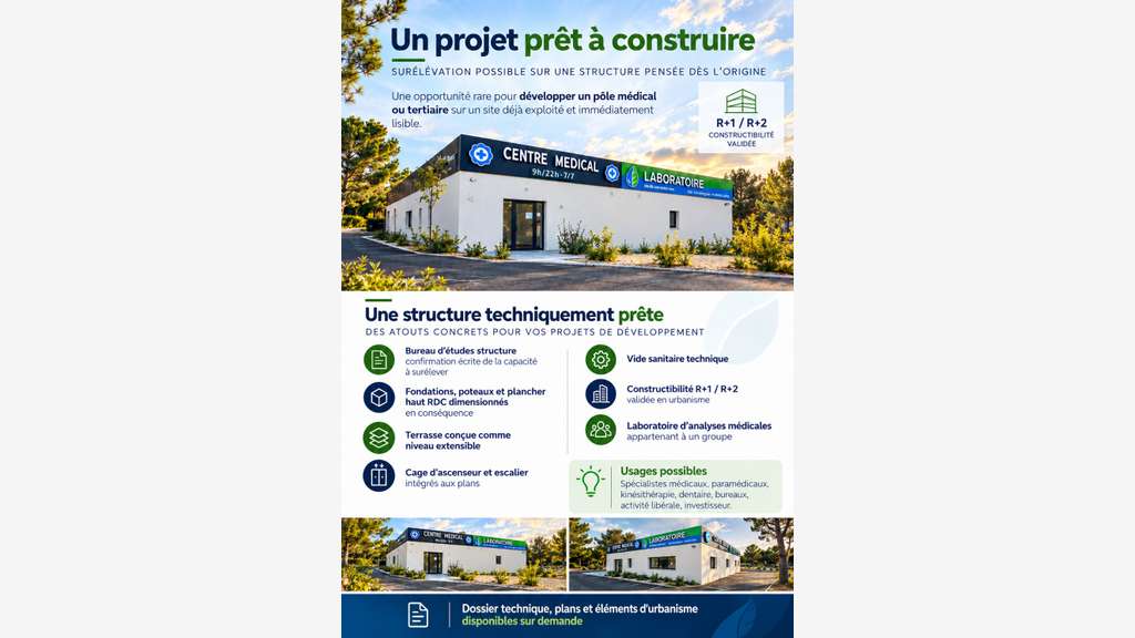 Droits de surélévation R+1/R+2 sur pôle de santé