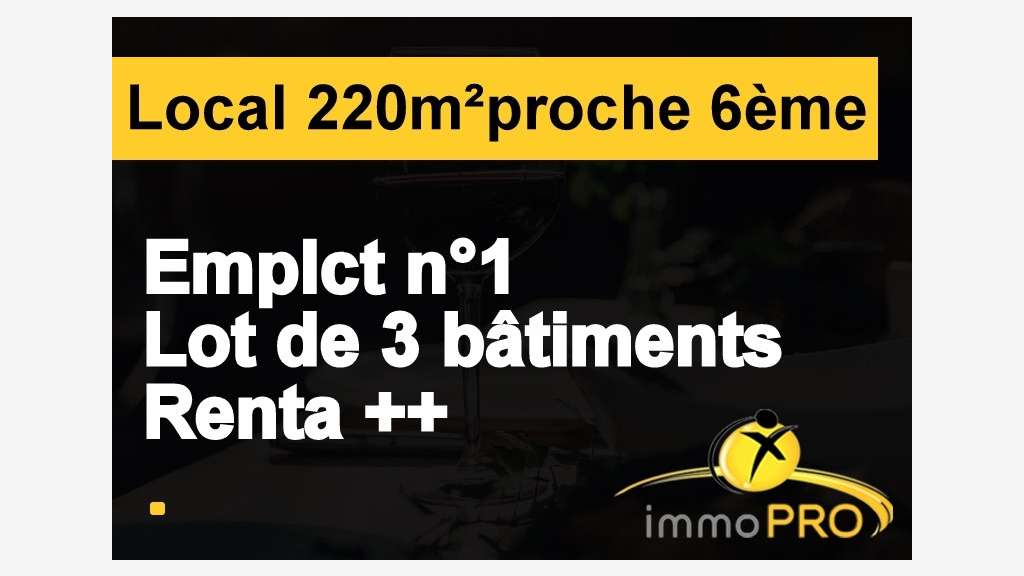 A vendre local 220m² entre Lyon 6 et Villeurbanne