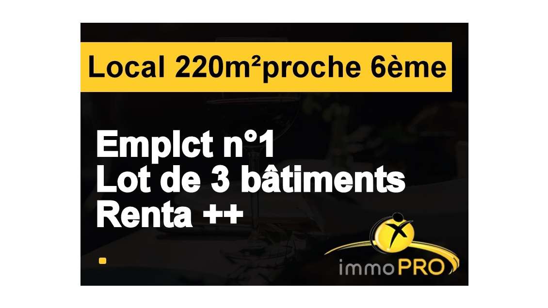 A vendre local 220m² entre Lyon 6 et Villeurbanne