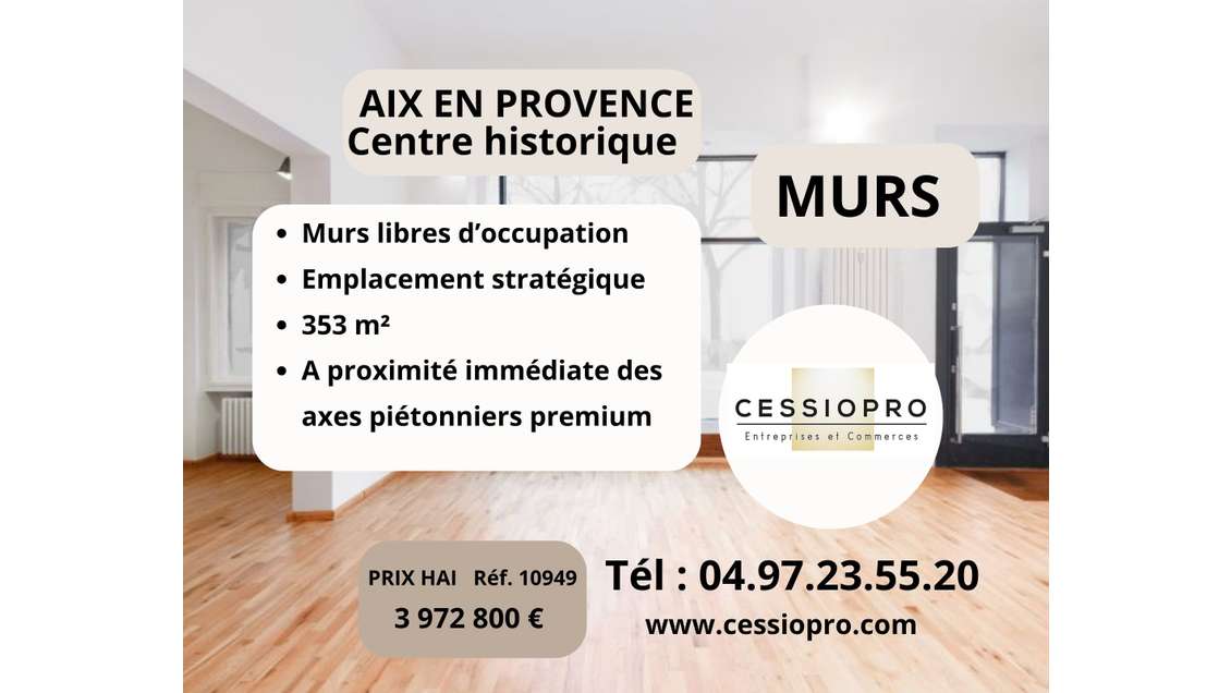 AV murs libres 353m² à Aix-en-Provence centre