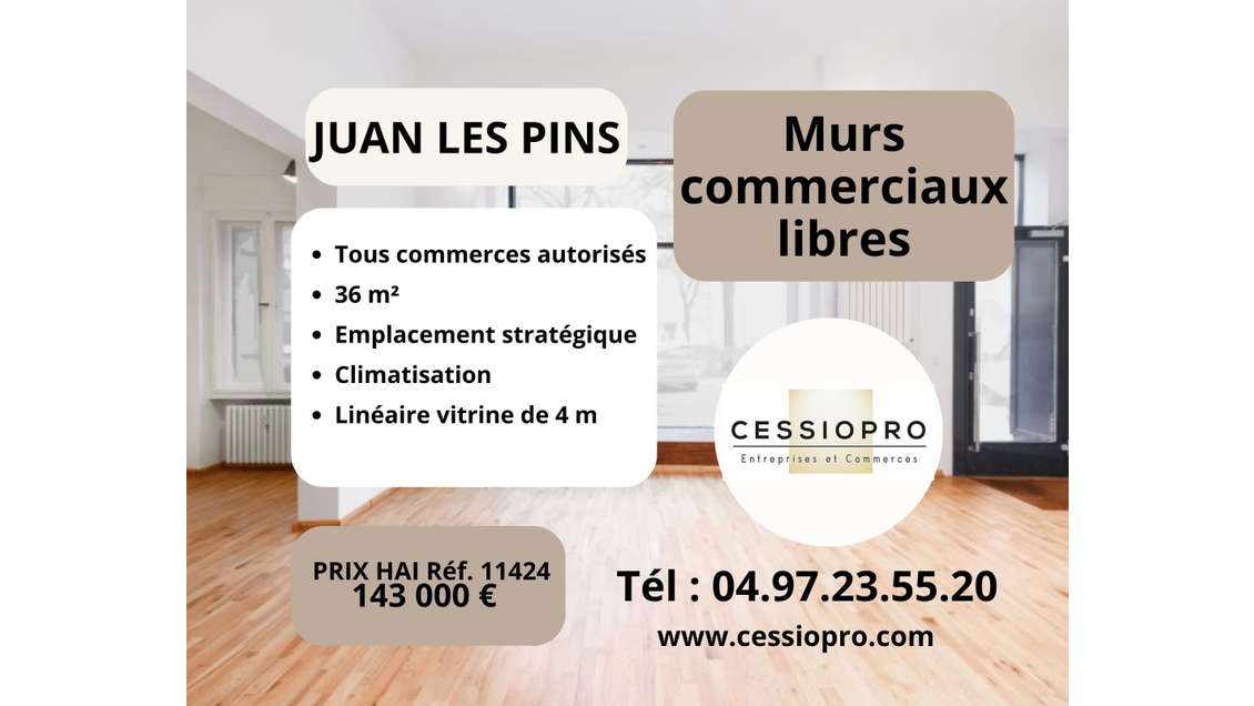 Vente murs commerciaux 36m² à Juan les Pins centre
