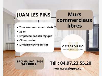 Vente murs commerciaux 36m² à Juan les Pins centre