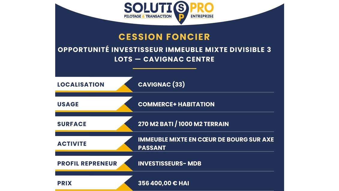 OPPORTUNITÉ INVESTISSEUR