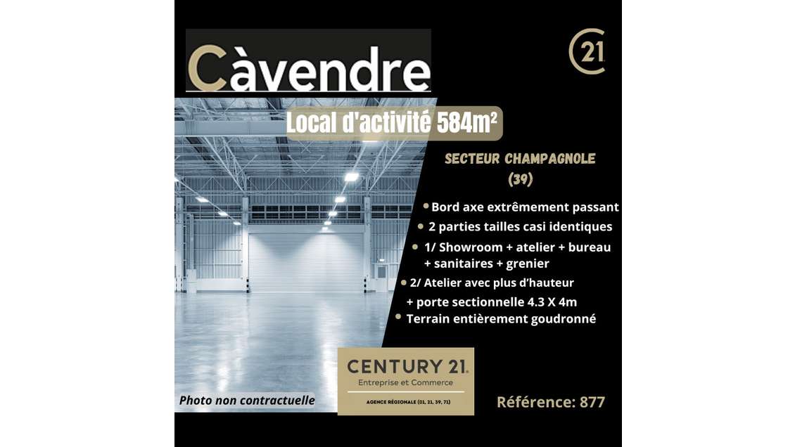Vente local d'activité 584m² secteur Champagnole