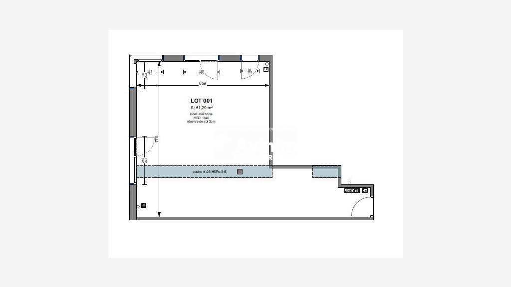 Vente local de 61m² en pôle santé de Chaponost