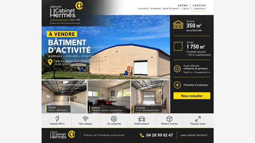 BATIMENT D'ACTIVITE AVEC BUREAUX, ATELIER ET STOCK