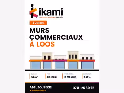 Vente local commercial vendu loué à Loos