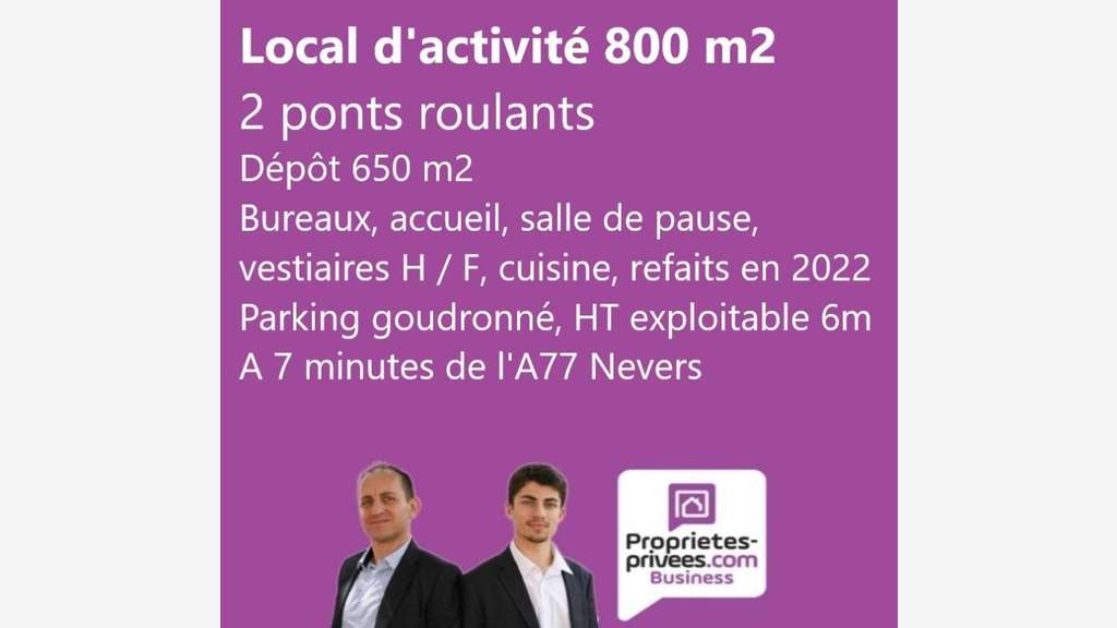 Local d'activité 800m² à 7 km de Nevers