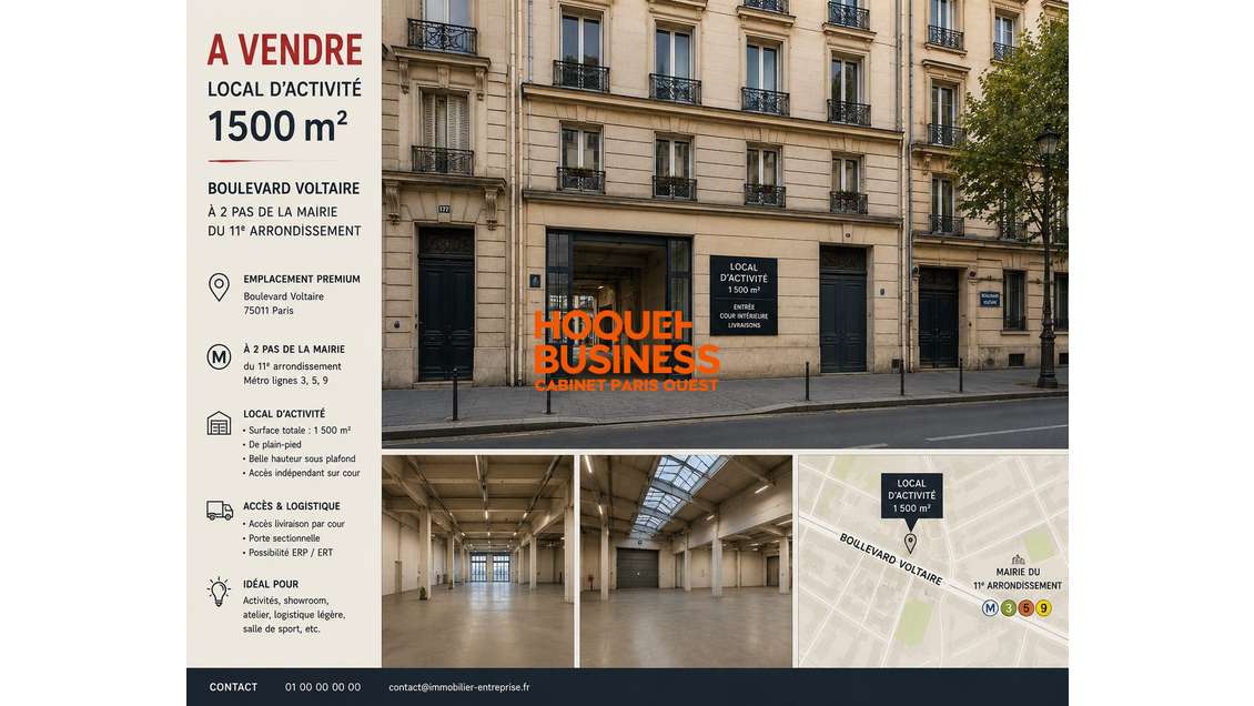 LOCAL D'ACTIVITE 1600 m² Boulevard Voltaire