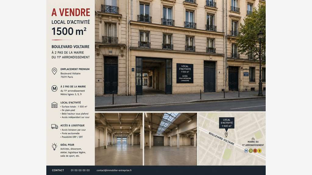 LOCAL D'ACTIVITE 1600 m² Boulevard Voltaire