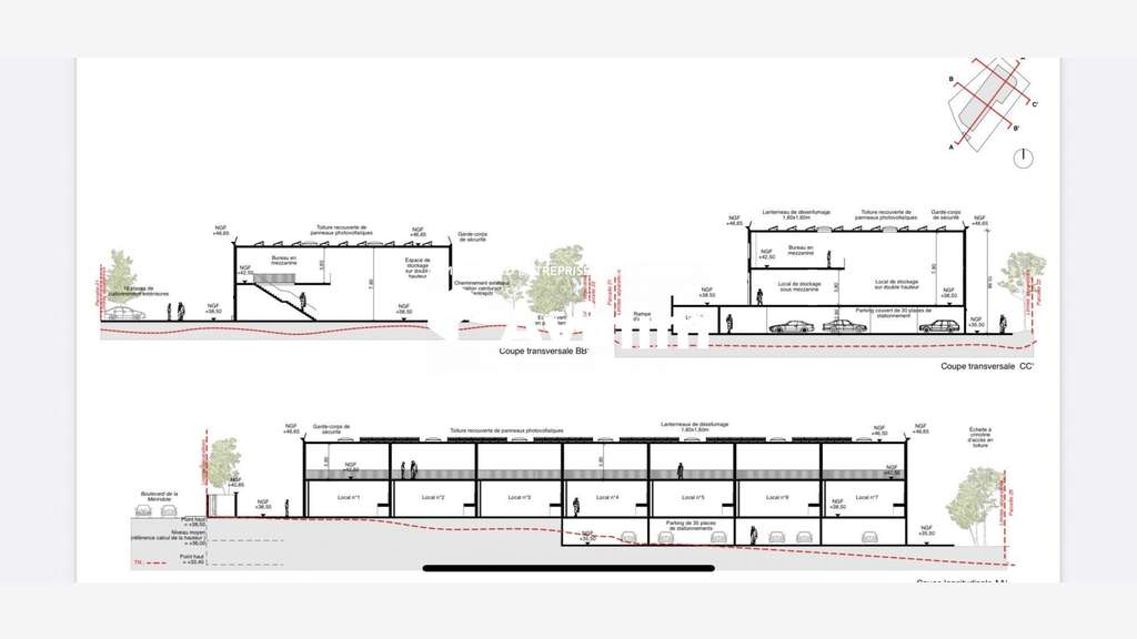 Vente bâtiment industriel 1400m² en construction
