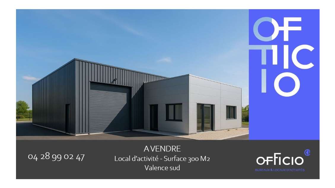 Vente local activité Valence Sud zone des Auréats