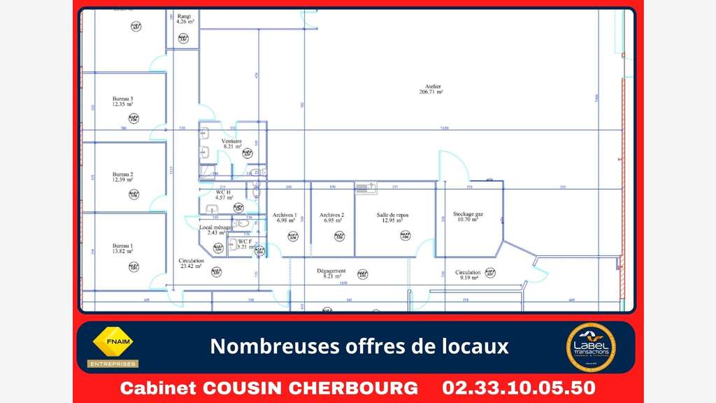 Vente local artisanal entrepôt 500m² à Tourlaville