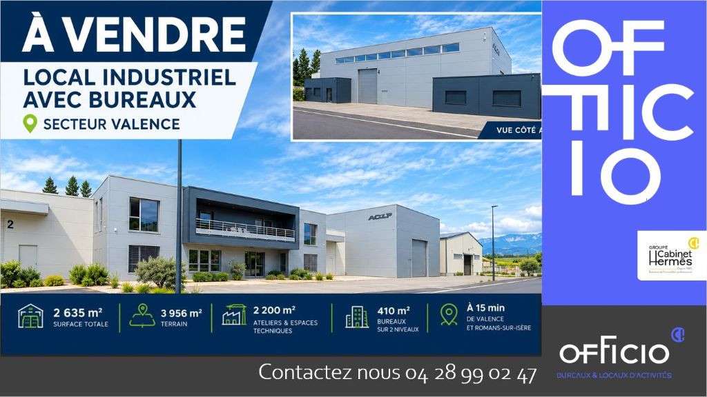 Vente local industriel bureaux de 2634m² à Valence