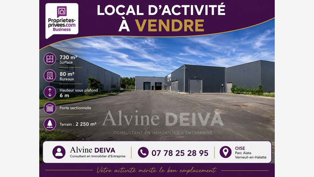 AV entrepôt 650m² + bureaux 80m² Verneuil