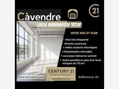 Vente local commercial 102m² entre Dole et Dijon