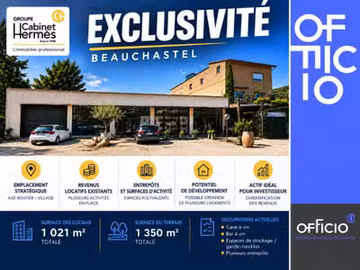 Vente bâtiment commercial de 1021m² à Beauchastel