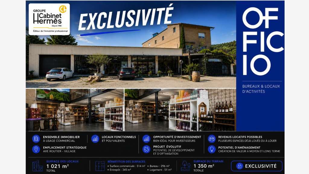 Vente bâtiment commercial de 1021m² à Beauchastel
