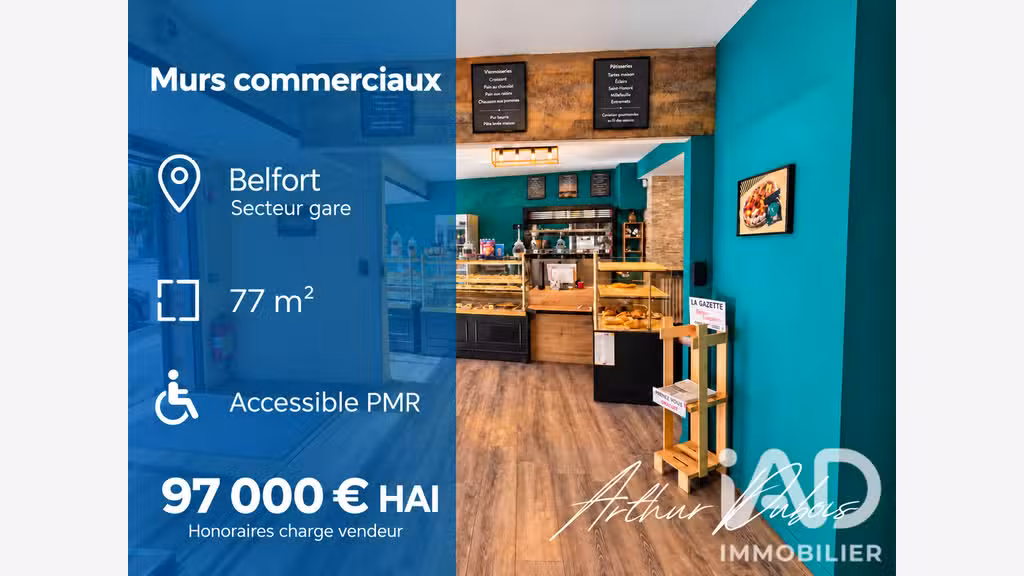Vente local commercial de 77m² à Belfort centre