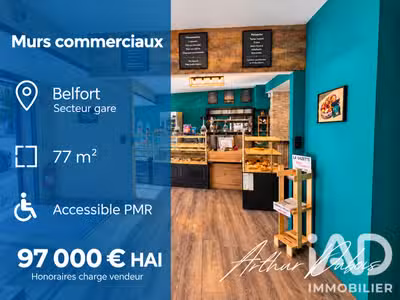 Vente local commercial de 77m² à Belfort centre