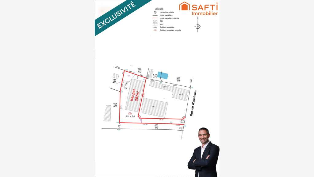 AV hangar de stockage de 287m² au sol Bindernheim