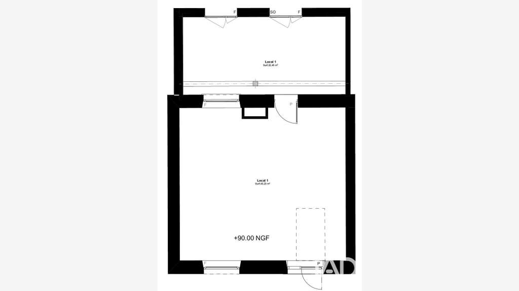Vente local commercial de 66m² à Brie-Comte-Robert