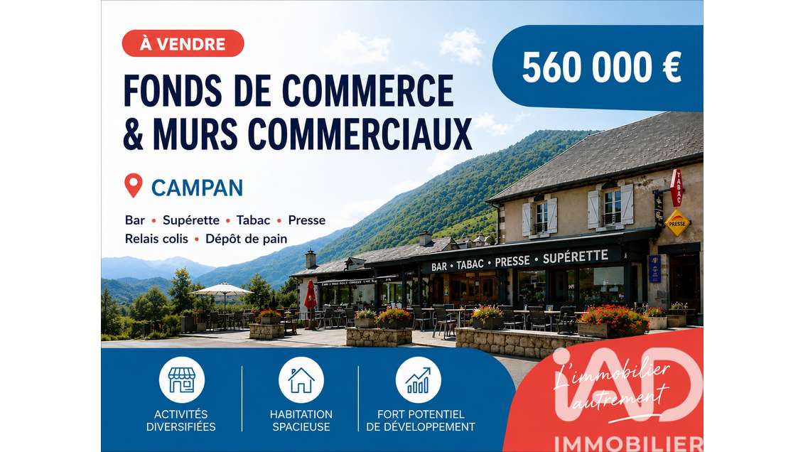 Vente ensemble commercial de 586m² à Campan