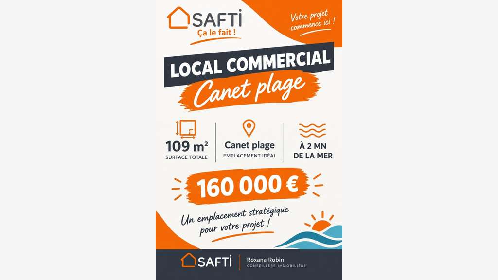 LOCAL COMMERCIAL 109 m² À CANET-EN-ROUSSILLON