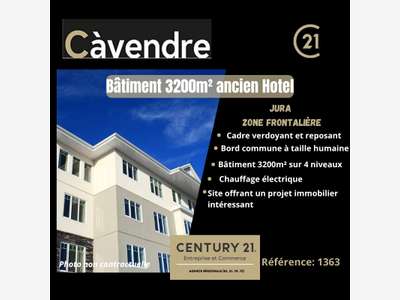 Vente murs ancien hôtel 3350m² Champagnole Jura
