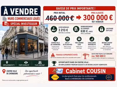 Vente murs commerciaux loués au cœur de Cherbourg