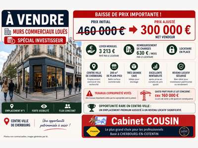 Vente murs commerciaux loués au cœur de Cherbourg