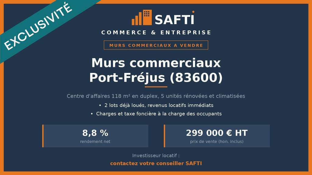 A vendre murs commerciaux 118m² à Port-Fréjus