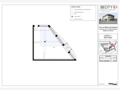Vente local neuf 56m² centre ville Lacanau