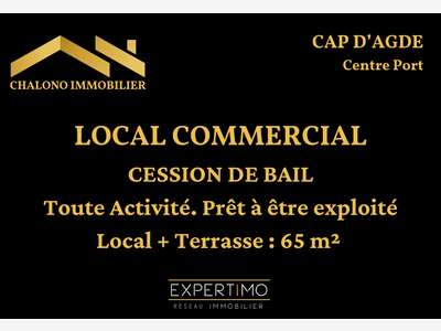 DAB local 50m²+terrasse Le Cap d'Agde, centre Port