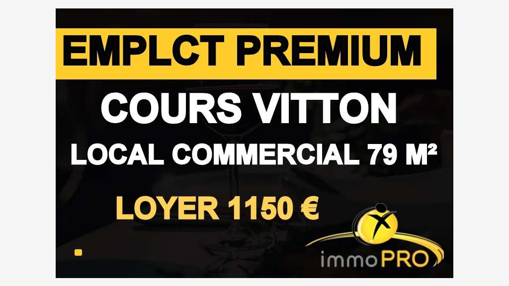 Cède local commercial 79m² empl strat à Lyon 69006