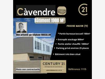 Vente bâtiment 1980m² proche Mâcon
