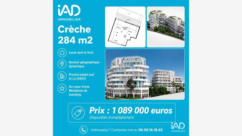 Vente local crèche neuf 284m² à Marseille Sud