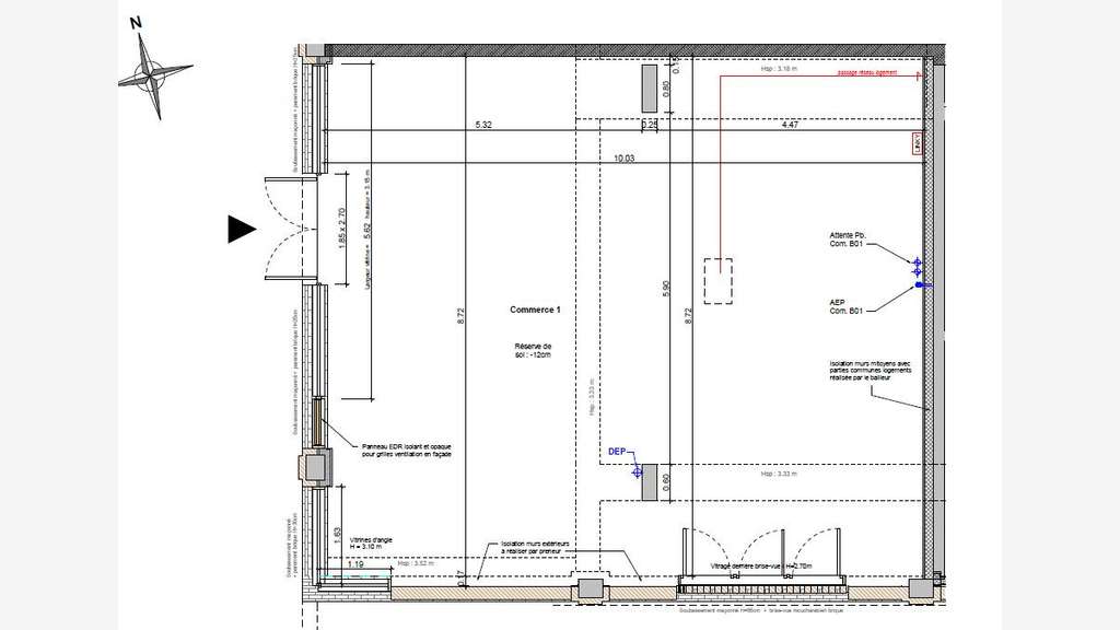 Cède local brut de béton 86m² à Meyzieu