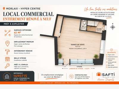 Morlaix Hyper-Centre – Local commercial e