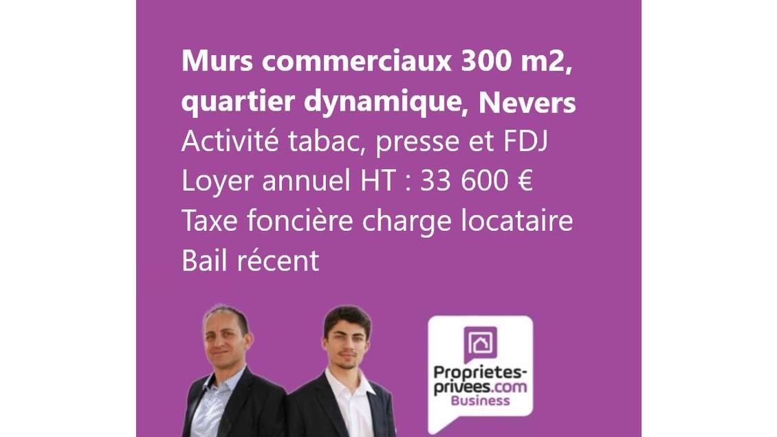 Vente murs tabac presse loués 300m² à Nevers