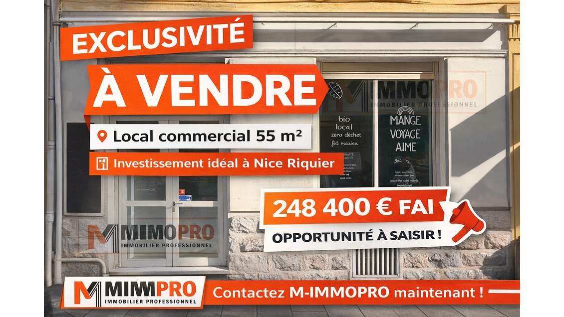 Local commercial 55m² à vendre à Nice Riquier  