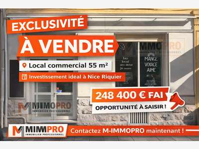 Local commercial 55m² à vendre à Nice Riquier  
