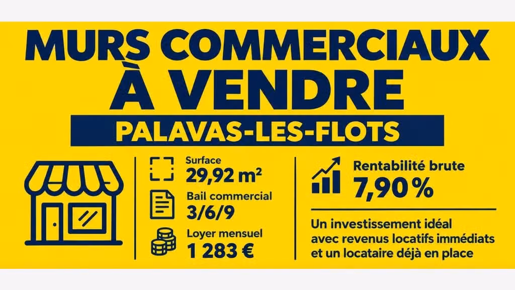 Vente local commercial de 30m² à Palavas les Flots