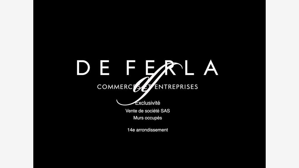 Vente société murs restaurant occupés à Paris 14e