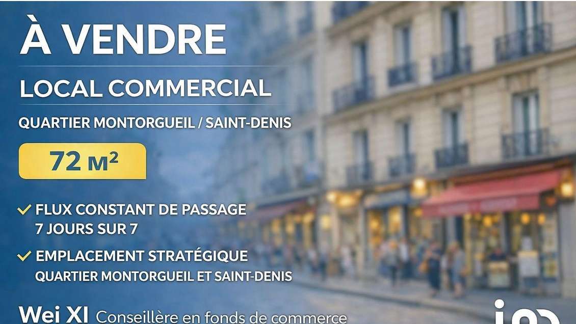 Vente local commercial 72m² Paris 2e Montorgueil