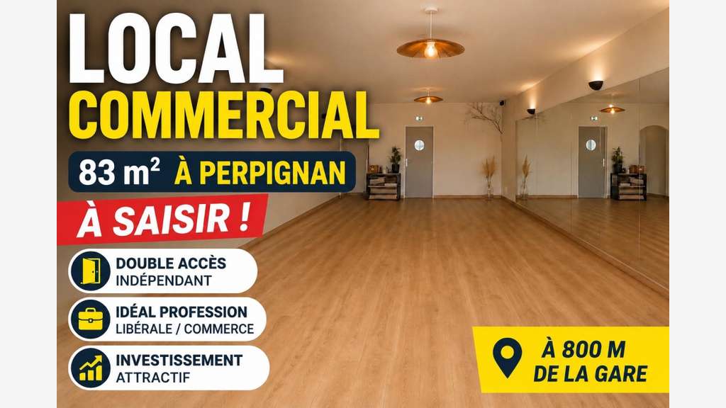 AV local commercial 83m² à Perpignan proche gare