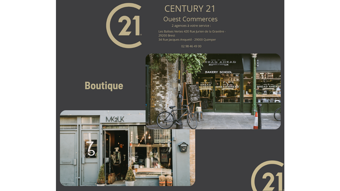 Droit au bail local commercial 50m² à Quimper 