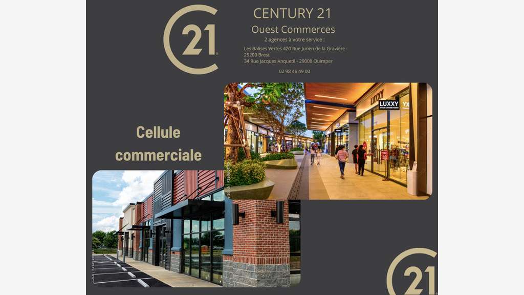 Droit au bail local commercial 50m² à Quimper 